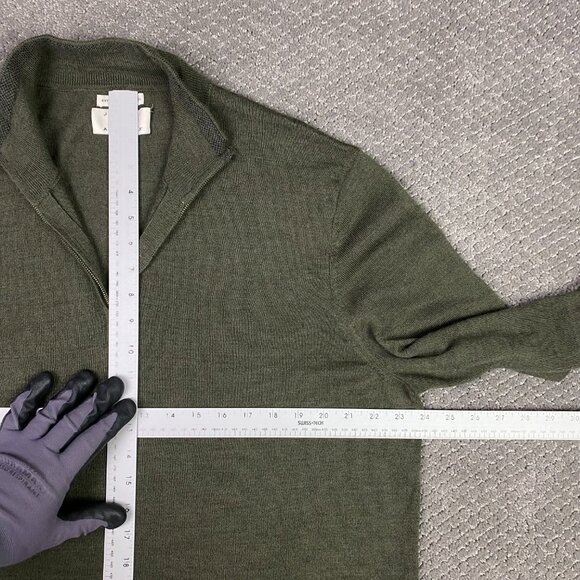 Joseph Abboud Sweater Men's XXL Green Extra Fine Merino Wool 1/4 Zip 2XL - Picture 7 of 9